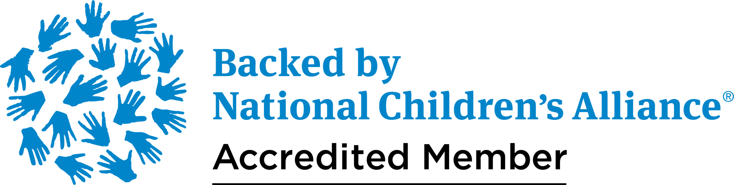 Linked logo for the National Children's Alliance that directs visitors to the organizations website. 